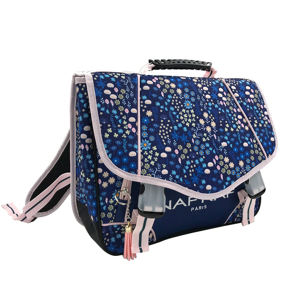 Cartable NAF NAF Fleurs 38cm double compartiment bleu