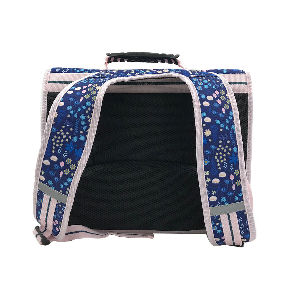 Cartable NAF NAF Fleurs 38cm double compartiment bleu