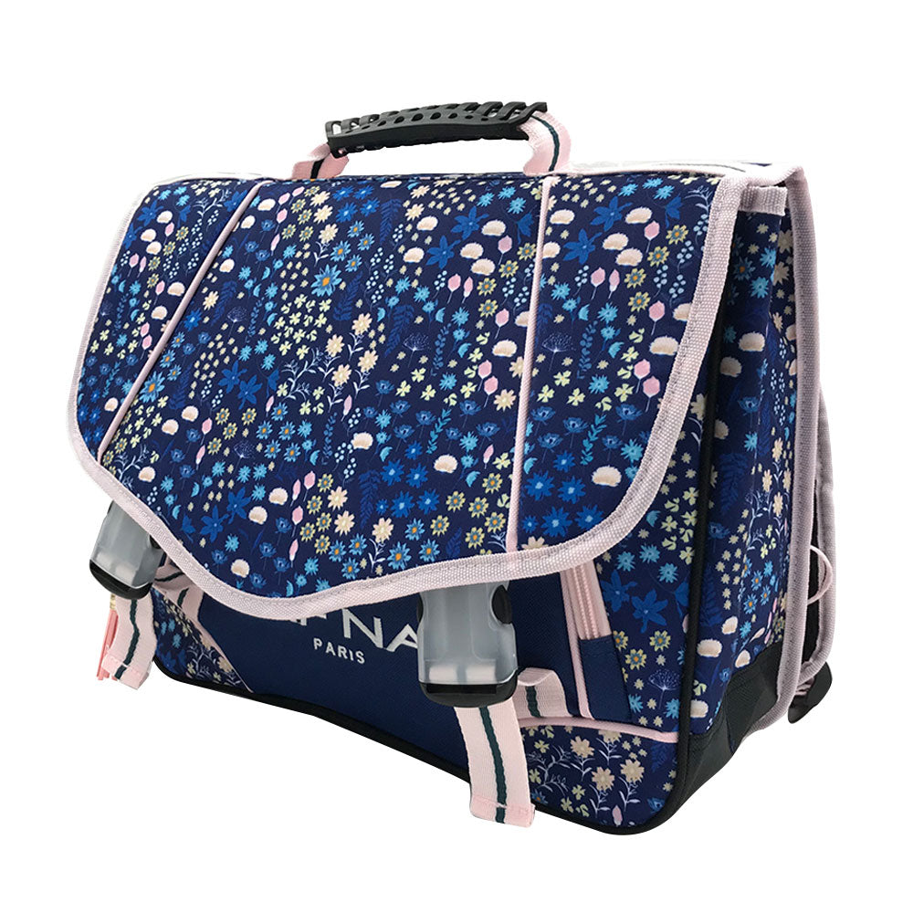 Cartable NAF NAF Fleurs 38cm double compartiment bleu