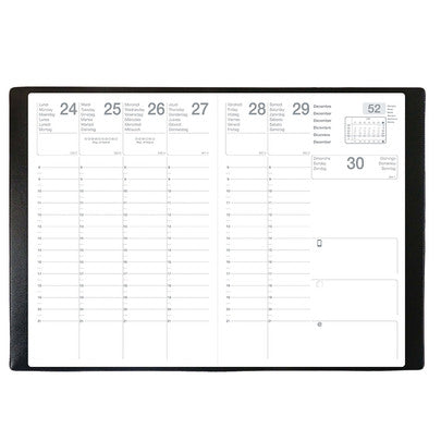 Agenda semainier EXDI Pluton Alpha 2024 Année civile Noir 9x12,5cm