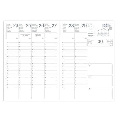 Agenda semainier EXDI Pluton Alpha 2024 Année civile Noir 9x12,5cm