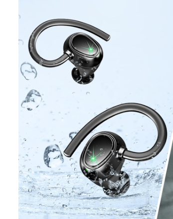 Ecouteurs Bluetooth Sans Fil, Ecouteurs Bluetooth 5.3 avec Hi-Fi Stéréo, 48H Oreillette Bluetooth avec ENC Antibruit Mics, IP7 Etanche Ecouteurs Running pour iOS/Android, Écran LED, USB-C, Noir