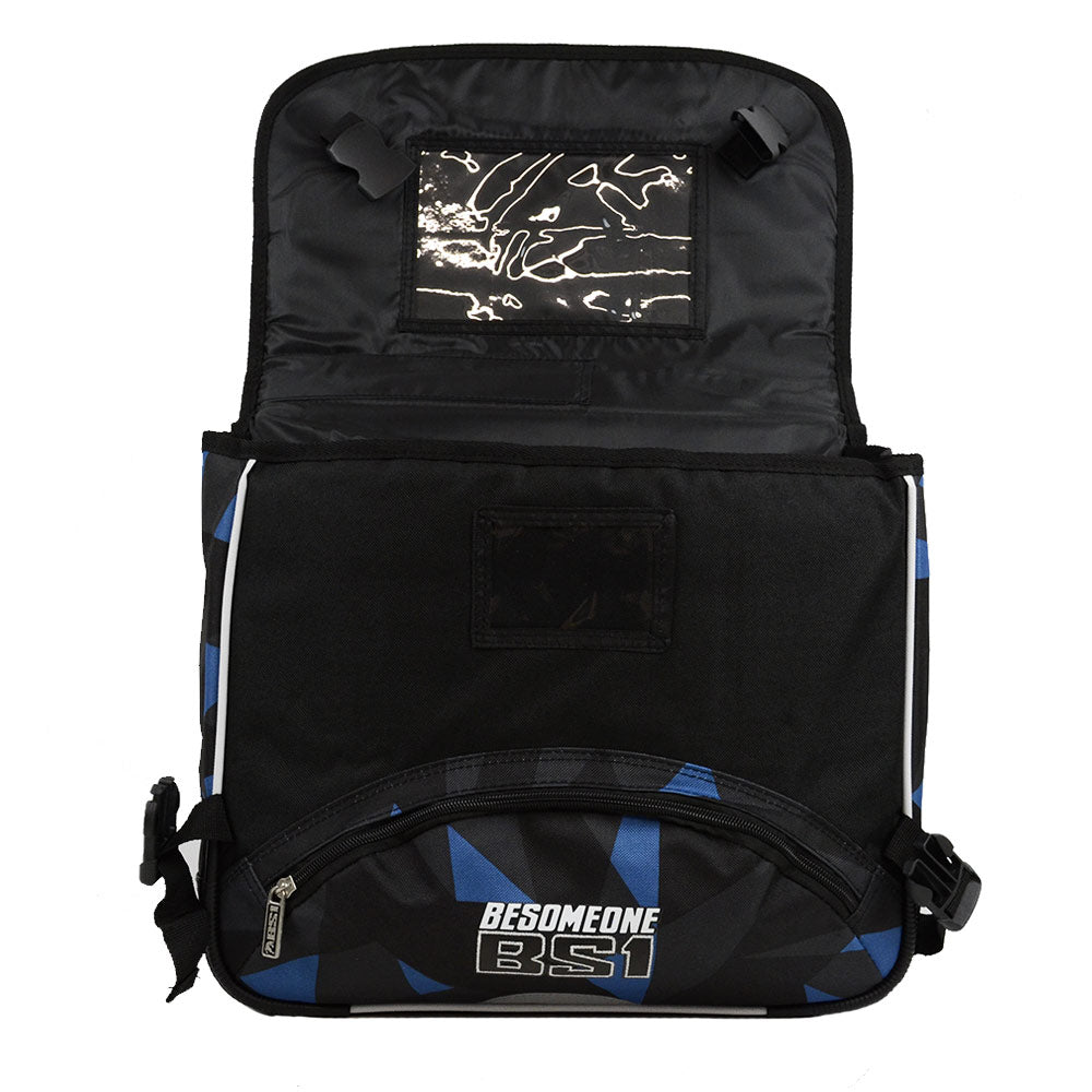 Cartable BESOMEONE 38cm 2 compartiments noir et bleu