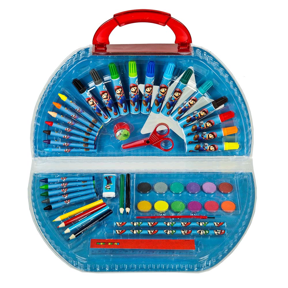 Kit dessin et coloriage Mallette SUPER MARIO 51 pièces