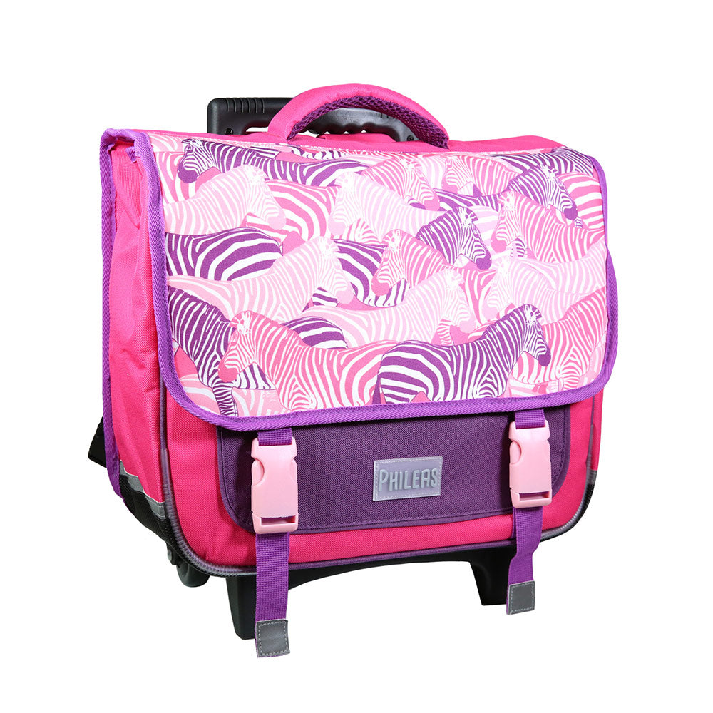 Cartable à roulettes PHILEAS Zèbres 38 cm 2 compartiments