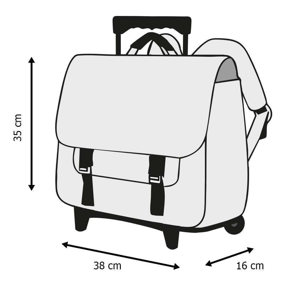 Cartable à roulettes PHILEAS Zèbres 38 cm 2 compartiments