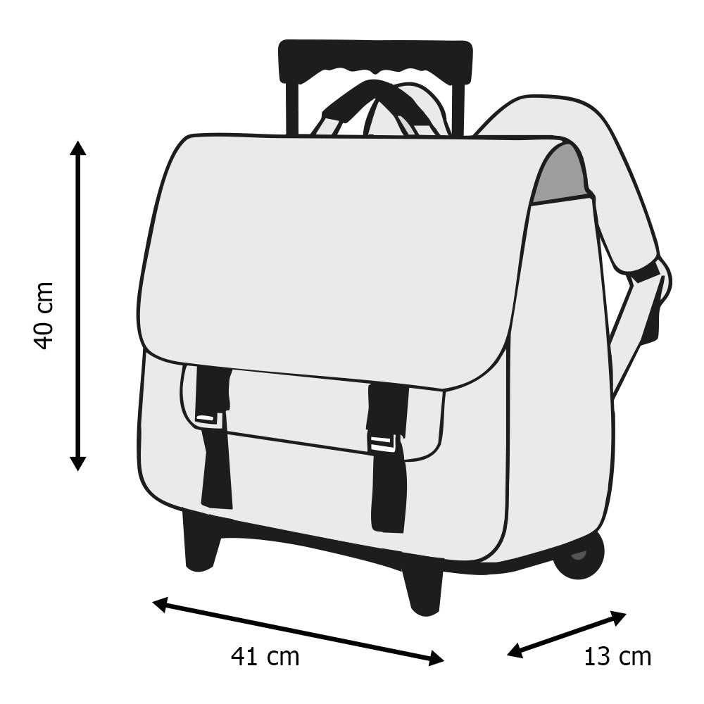 Cartable à roulettes SONIC 41cm 2 compartiments