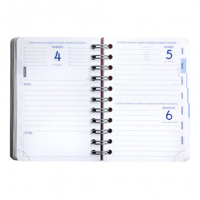 Agenda à spirale 1 jour/page EXACOMPTA Work & After Aquarel 10x15cm 2025-2026 rose