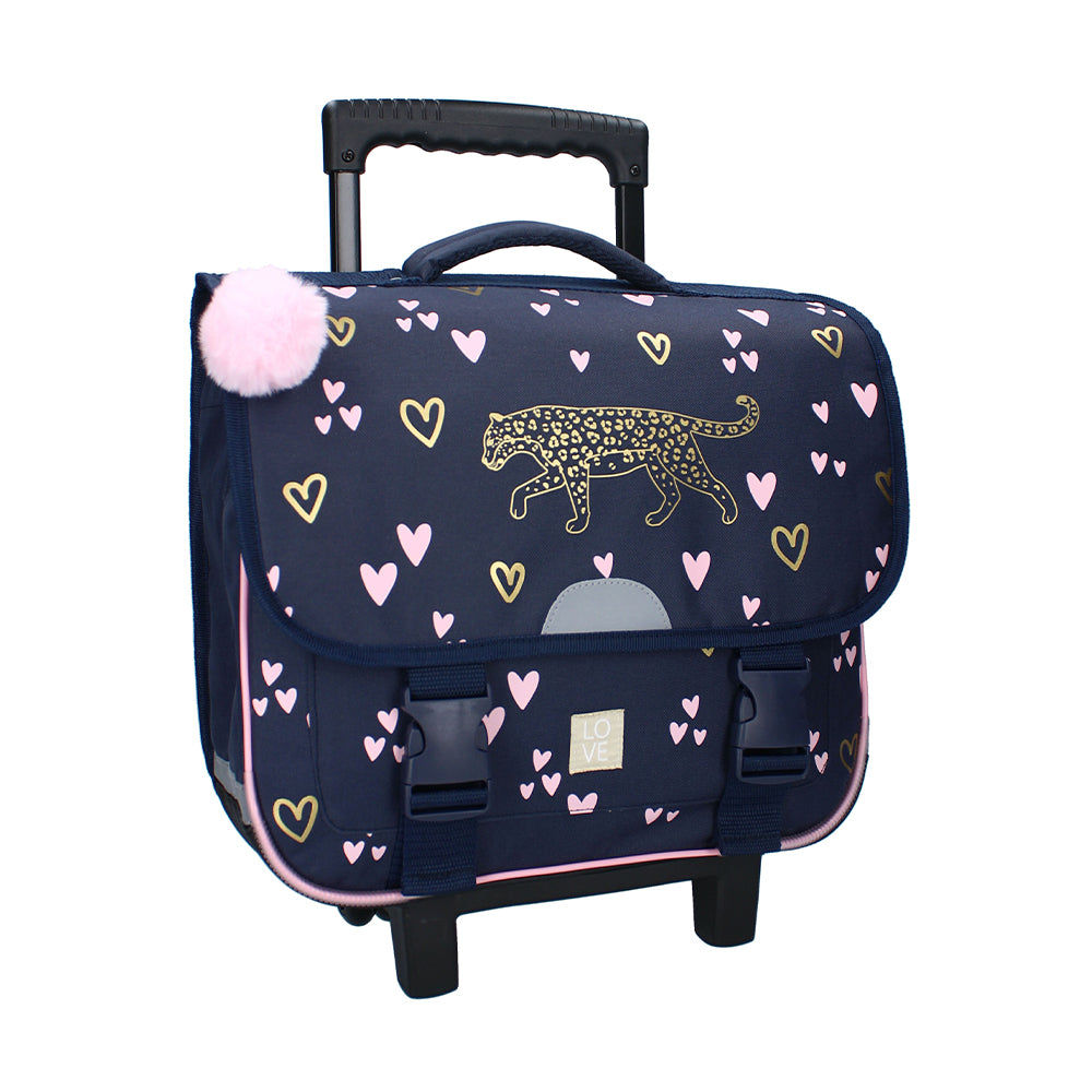 Cartable à roulettes MILKY KISS Heart of Gold 38 cm tigre