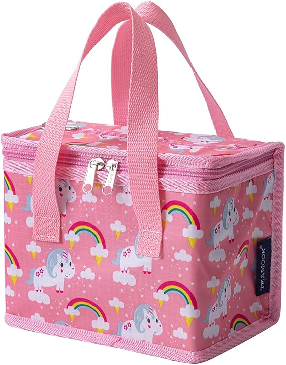 Sac Repas Lunch Bag Sac à Déjeuner Sac Fraîcheur Portable Isotherme Licorne Rose 22cm X 16cm X 12cm