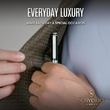 Superbe Stylo Plume de Luxe, Finition Chromée, Plume Schmidt (Moyenne), Meilleure Parure Cadeau pour Homme et Femme, Professionnel, Directeur, Bureau, Beau Stylo