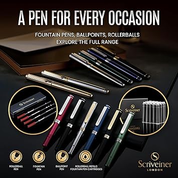 Superbe Stylo Plume de Luxe, Finition Chromée, Plume Schmidt (Moyenne), Meilleure Parure Cadeau pour Homme et Femme, Professionnel, Directeur, Bureau, Beau Stylo