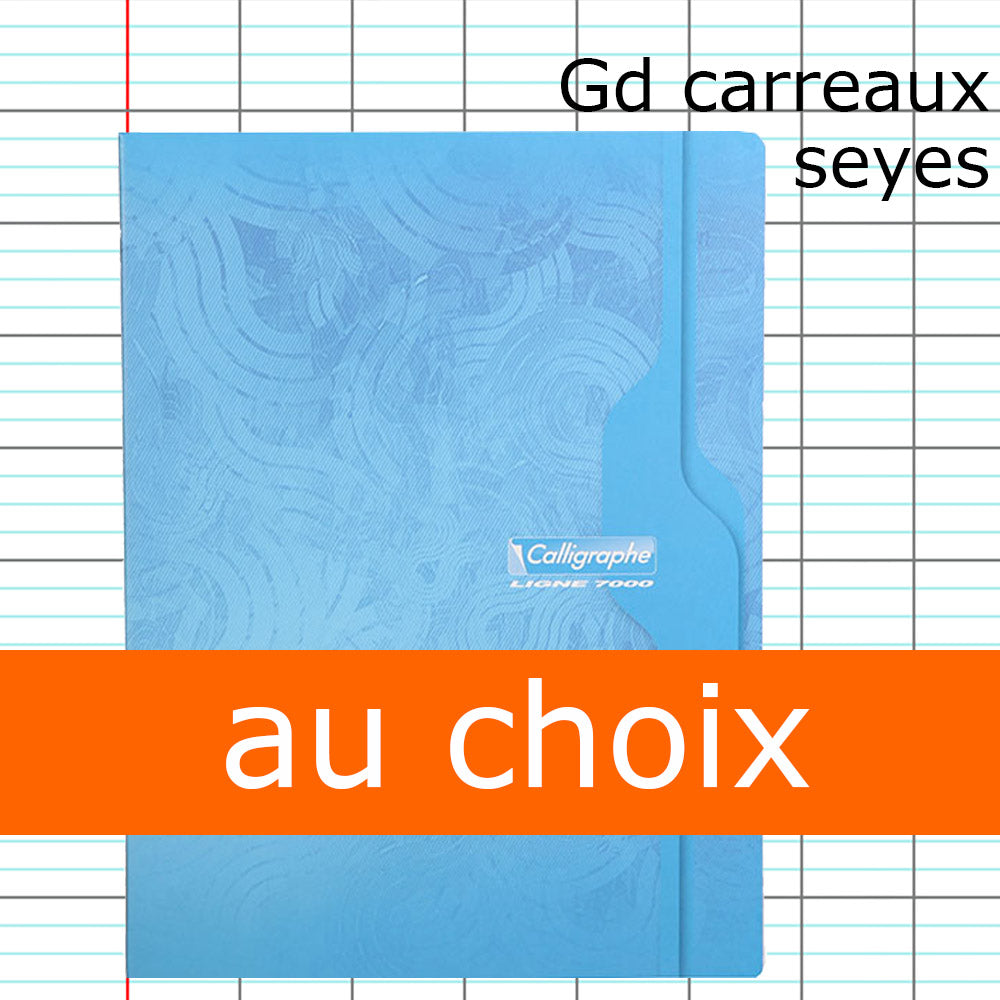 Cahier CALLIGRAPHE sans spirales 24x32 96p 48p Grands Carreaux Séyès 70g