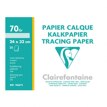 Papier calque CLAIREFONTAINE 20 feuilles 24x32cm 70g