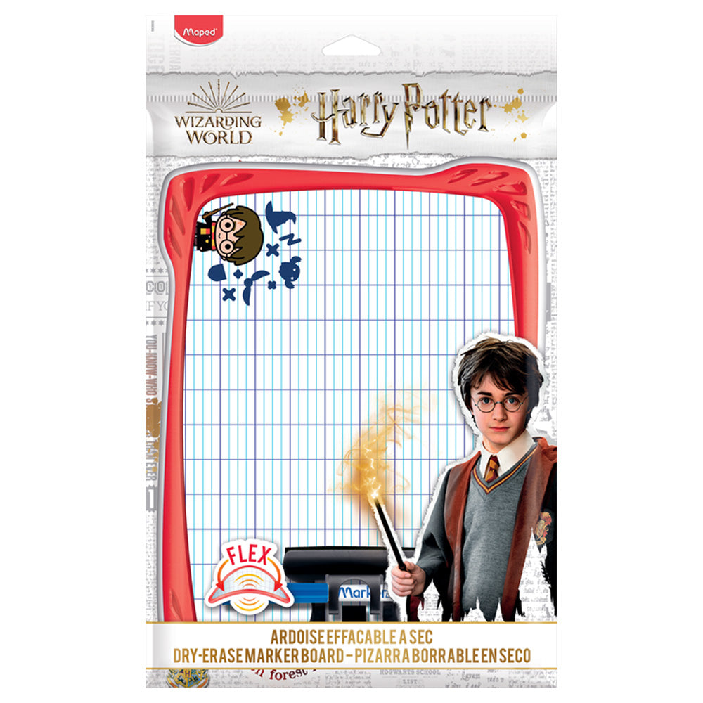 Ardoise blanche incassable MAPED HARRY POTTER + 1 feutre + 1 brosse