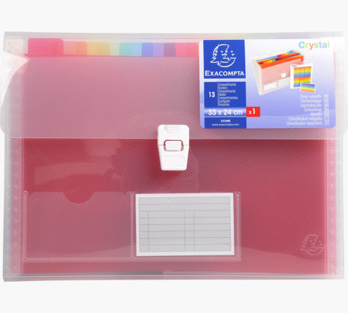 TRIEUR VALISETTE POLYPROPYLÈNE 13 COMPARTIMENTS CRYSTAL - 33X25CM - CRISTAL