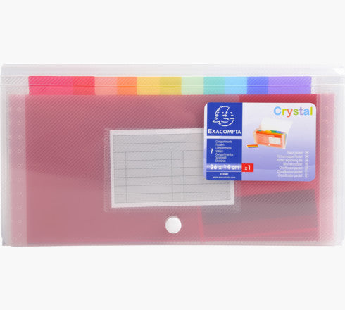 TRIEUR MIDI 7 COMPARTIMENTS EN POLYPROPYLÈNE CRYSTAL - 14X26CM - CRISTAL