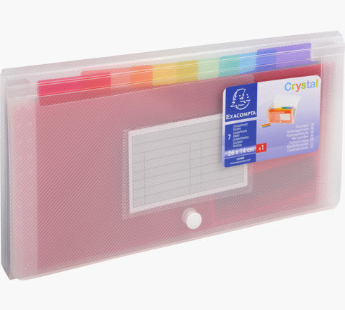 TRIEUR MIDI 7 COMPARTIMENTS EN POLYPROPYLÈNE CRYSTAL - 14X26CM - CRISTAL