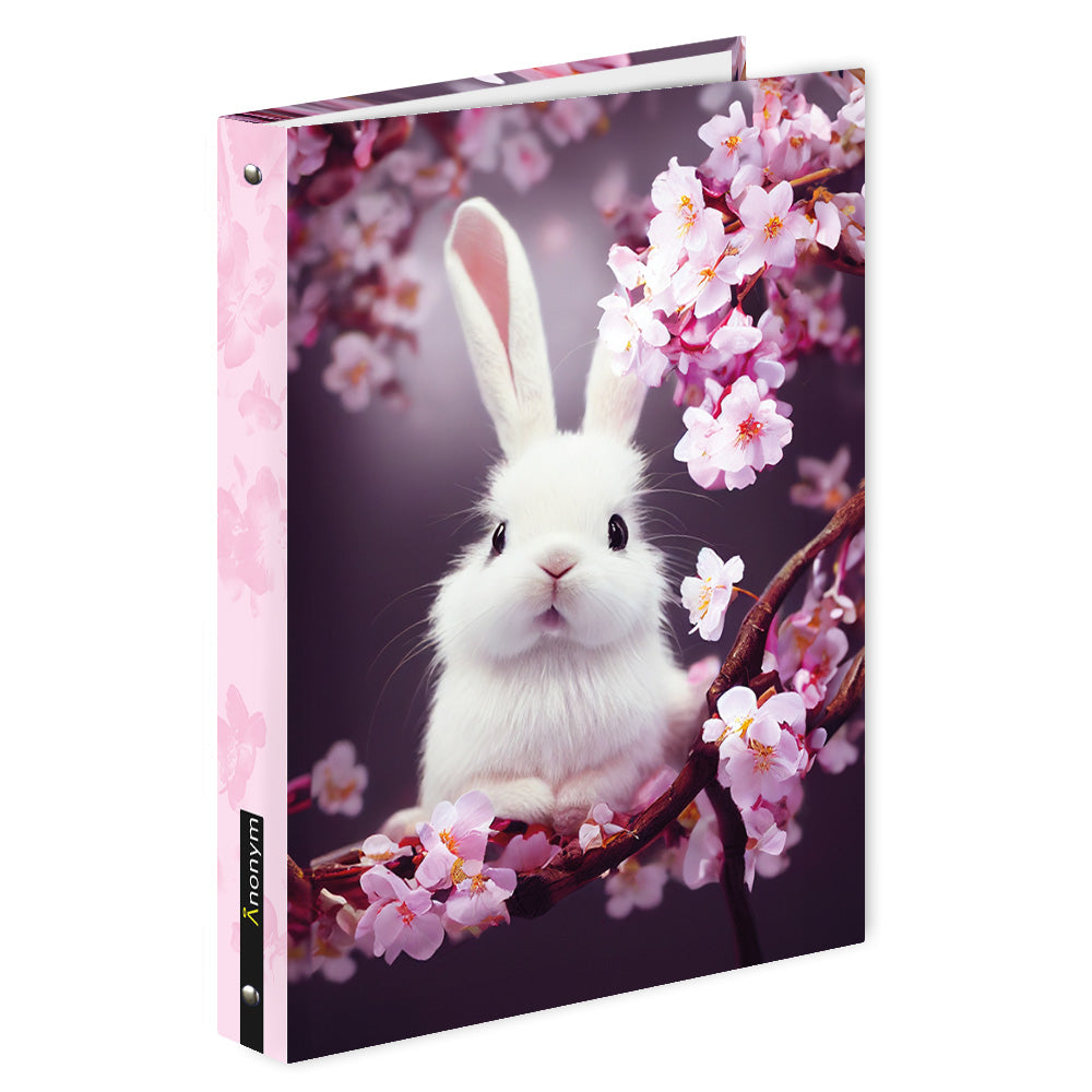 Classeur scolaire A4 ANONYM lapin blanc 4 anneaux