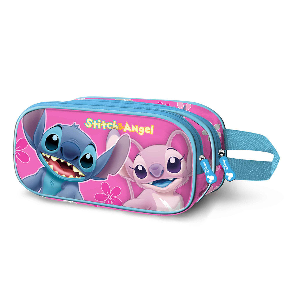 Trousse rectangulaire 3D LILO ET STITCH Match 2 compartiments rose