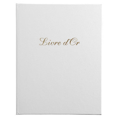Livre d'or EXACOMPTA Blanc - Balacron - 26x22cm - Tranche OR