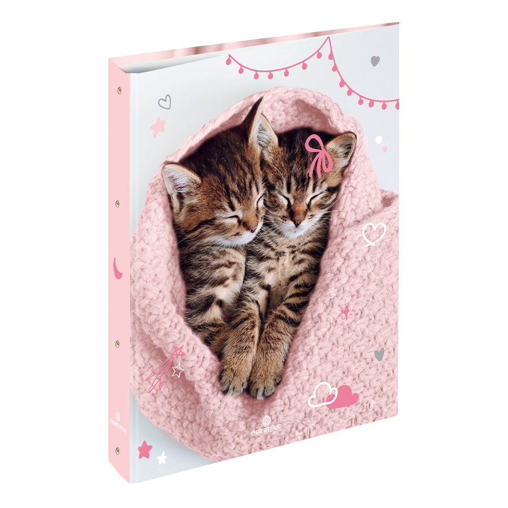 Classeur scolaire A4 OBERTHUR Chatons Cute 4 anneaux